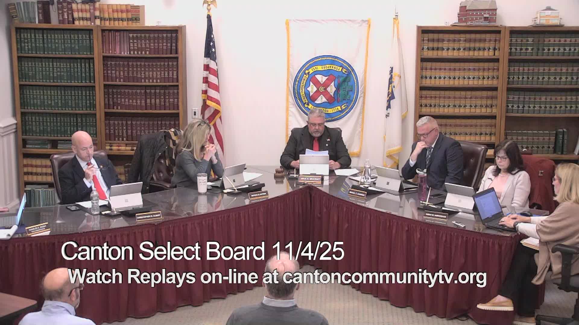 Canton Select Board November 4, 2025